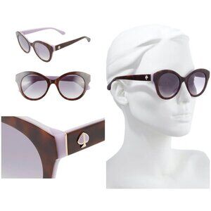 💕KATE SPADE💕 Karleigh 51mm Cat Eye Sunglasses ~ Havana/Plum NWT